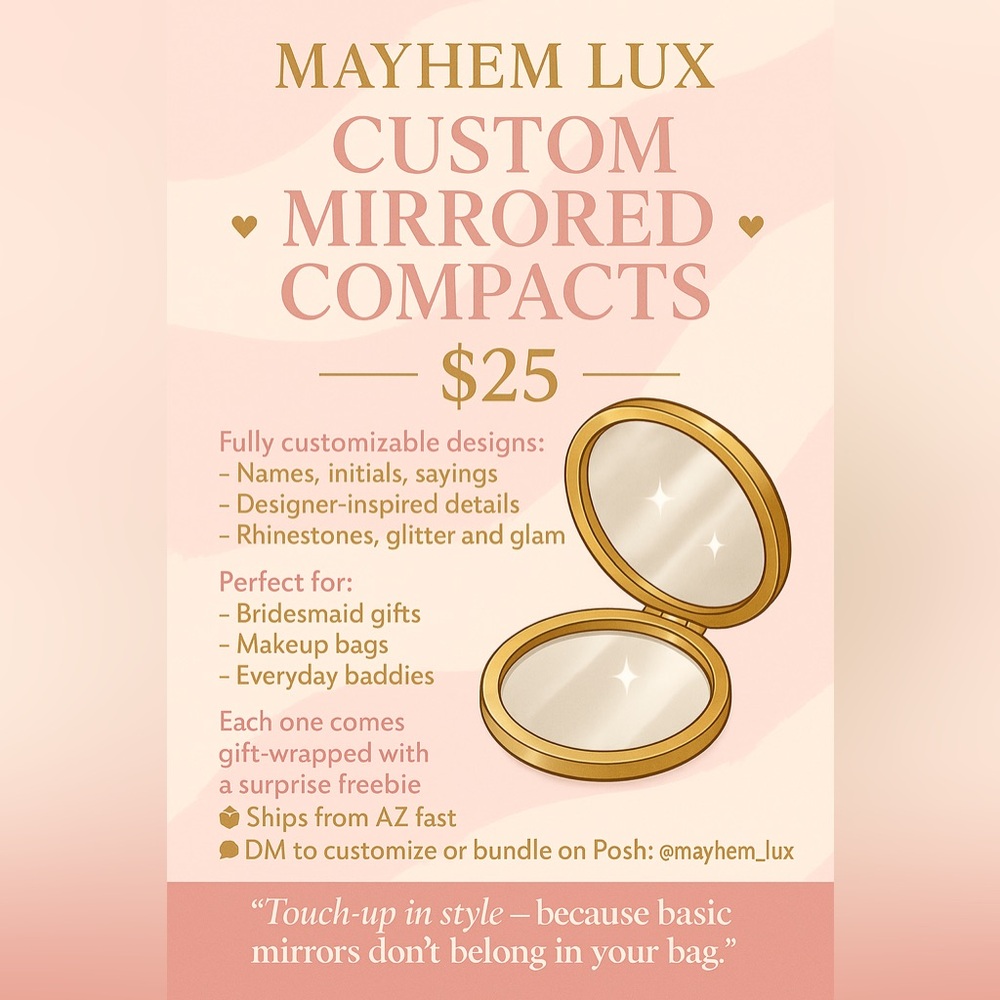 ✨ Mayhem Lux Custom Mirrored Compacts – Just $25 ✨
